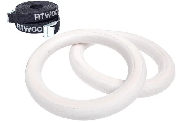 FitWood ULPU MINI Gymnastikringe 25mm - Glazing Oberfläche / Schwarzer Gurt